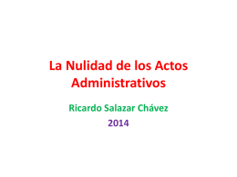 Ricardo Salazar Chávez – La Nulidad de los Actos Administrativos