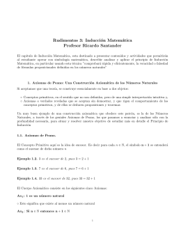 Rudimentos 3: Inducción Matemática Profesor Ricardo Santander