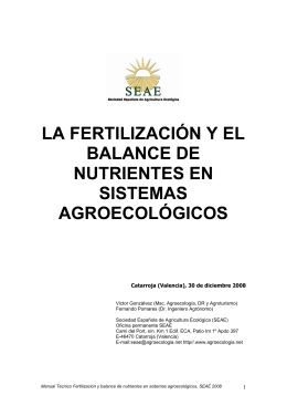 La fertilización y el balance de nutrientes en sistemas