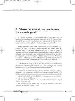 5. Diferencias entre el contrato de arras y la cláusula penal