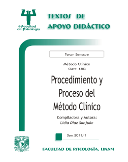 Procedimiento y Proceso del Método Clínico - Psicología-UNAM