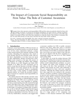 The Impact of Corporate Social