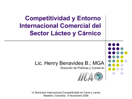 Competitividad y Entorno Internacional Comercial del Sector Lácteo