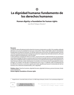La dignidad humana: fundamento de los derechos
