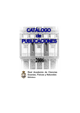catálogo - Real Academia de Ciencias Exactas, Físicas y Naturales