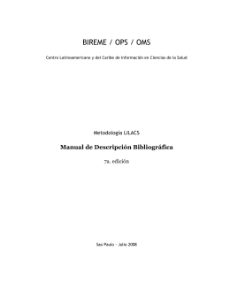 bireme / ops / oms - Metodologia LILACS