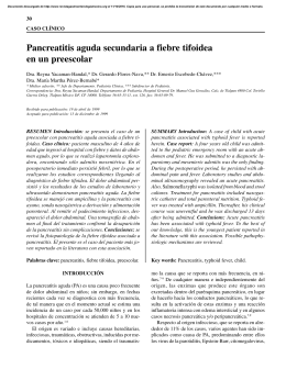 Pancreatitis aguda secundaria a fiebre tifoidea en un preescolar