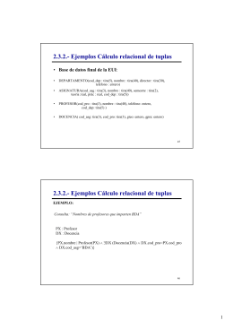 Ejemplos Cálculo relacional de tuplas
