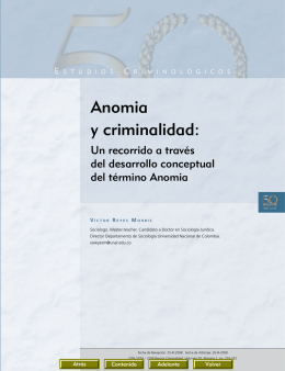 Anomia y criminalidad - Policía Nacional de Colombia