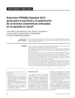 Extensión PRISMA-Equidad 2012: guías para la