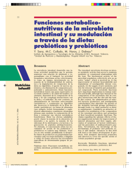 Funciones metabolico- nutritivas de la microbiota intestinal y su
