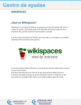 WIKISPACES ¿Qué es Wikispaces?