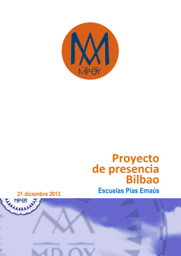 Proyecto de presencia Bilbao - COLEGIO CALASANCIO