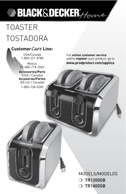 toaster tostadora - Applica Use and Care Manuals