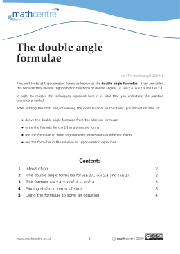 The double angle formulae