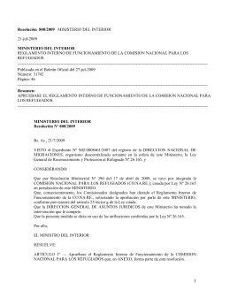 Resolución 800/2009 - Dirección Nacional de Migraciones
