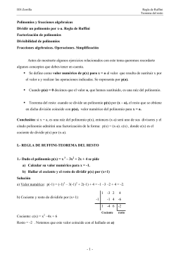 Polinomios y fracciones algebraicas