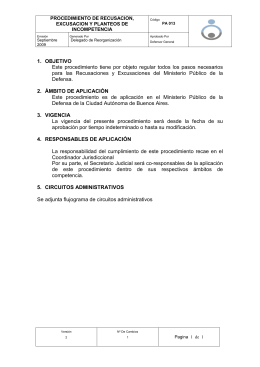 PA013 Proc. de Recusación, Excusación y Plant. de Incompetencia
