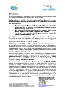 La Consejería de Familia y Asuntos Sociales de Madrid anuncia un