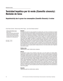 Toxicidad hepática por té verde (Camellia sinensis)