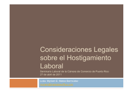 Consideraciones Legales sobre el Hostigamiento Laboral