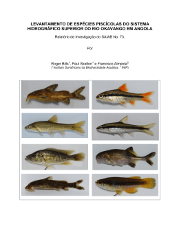 Relatório de peixes 2012 Angola Cubango bacia