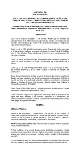 ACUERDO No. 060 - Archivo General de la Nación
