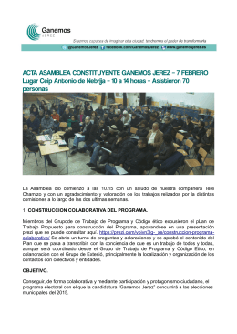 Acta Asamblea Constituyente Ganemos Jerez 7 de Febrero de 2015