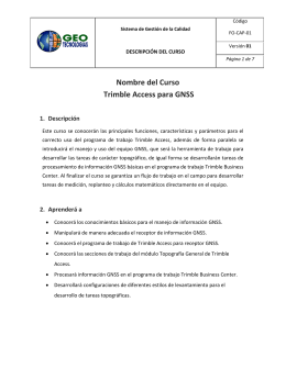 Nombre del Curso Trimble Access para GNSS