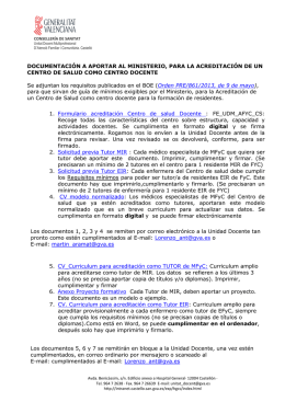 Nota informativa - Unitat Docent Castelló