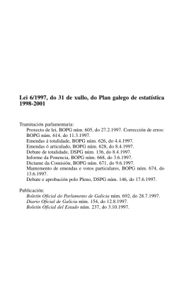 Lei 6/1997, do 31 de xullo, do Plan galego de estatística 1998-2001