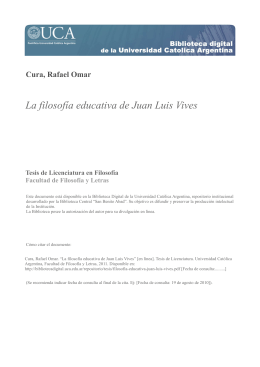 La filosofía educativa de Juan Luis Vives