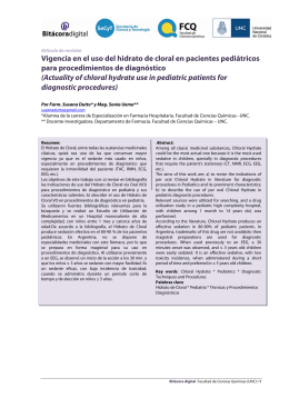 Vigencia en el uso del hidrato de cloral en pacientes pediátricos