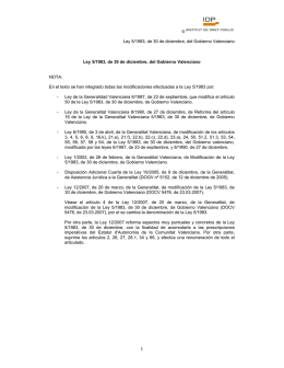 Ley 5/1983, de 30 de diciembre, del Gobierno Valenciano