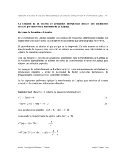 4.2 Solución de un sistema de ecuaciones diferenciales lineales