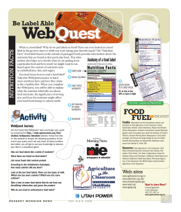 Be Label Able Webquests - Agriculture in the Classroom