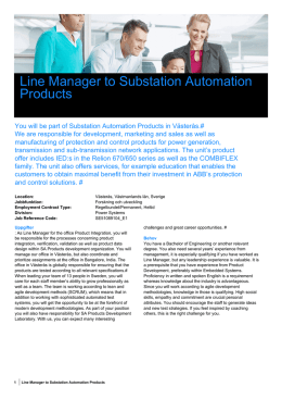 Line Manager to Substation Automation Products