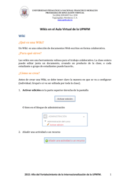 Wikis en el Aula Virtual de la UPNFM
