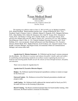 Full Board Minutes - Texas Medical Board