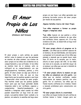 El Amor Propio de Los Ninos - Center for Effective Parenting