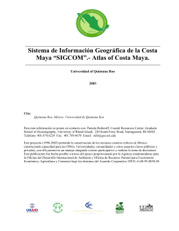 Sistema de Información Geográfica de la Costa Maya “SIGCOM