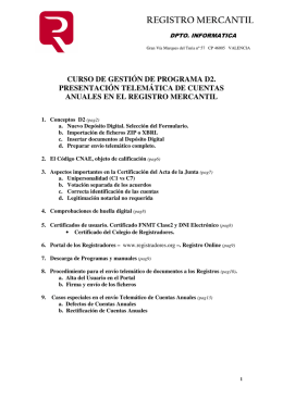 Manual para envío telemático - Registro Mercantil de Valencia y