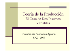 Teoría de la Producción II - Cátedra de Economía Agraria