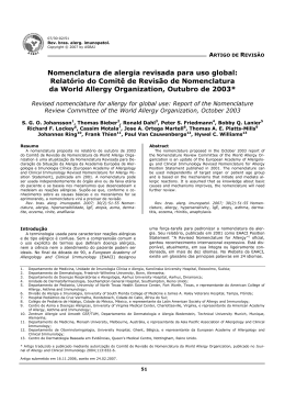 Nomenclatura de alergia revisada para uso global: Relatório
