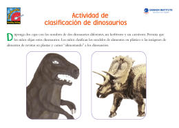 Actividad de clasificación de dinosaurios
