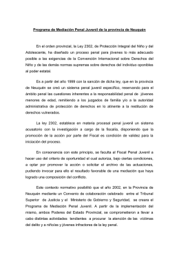 Programa de Mediación Penal Juvenil de la provincia de Neuquén