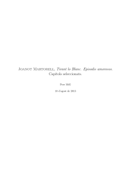 Joanot Martorell, Tirant lo Blanc. Episodis amorosos. Capítols