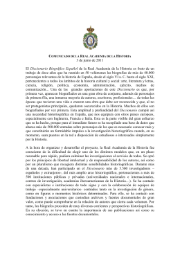 3 de junio de 2011 El Diccionario Biográfico Español de la Real