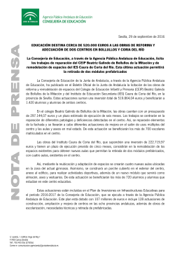 Nota de prensa - ISE Andalucía