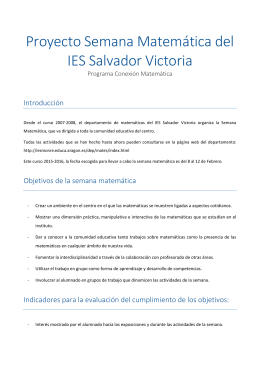 Proyecto Semana Matemática del IES Salvador Victoria